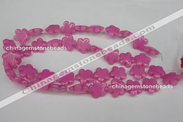 CCN2341 15.5 inches 20mm carved flower candy jade beads wholesale