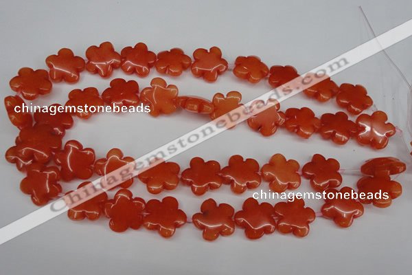 CCN2343 15.5 inches 20mm carved flower candy jade beads wholesale