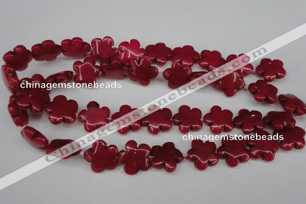 CCN2344 15.5 inches 20mm carved flower candy jade beads wholesale