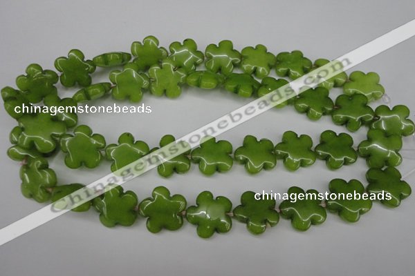 CCN2346 15.5 inches 20mm carved flower candy jade beads wholesale