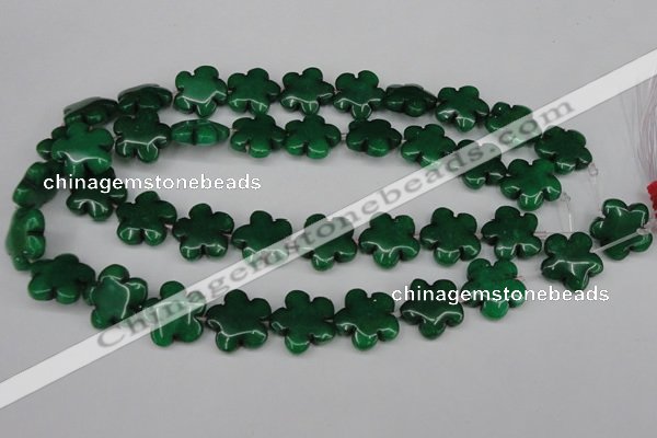 CCN2347 15.5 inches 20mm carved flower candy jade beads wholesale