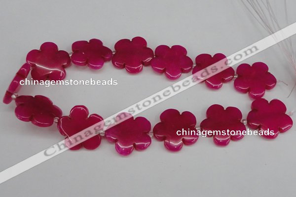 CCN2352 15.5 inches 30mm carved flower candy jade beads wholesale