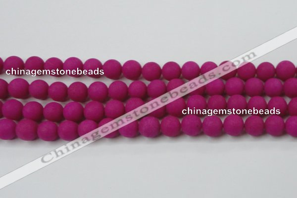 CCN2404 15.5 inches 4mm round matte candy jade beads wholesale