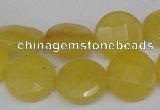 CCN241 15.5 inches 15mm faceted coin candy jade beads wholesale