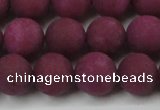 CCN2485 15.5 inches 12mm round matte candy jade beads wholesale