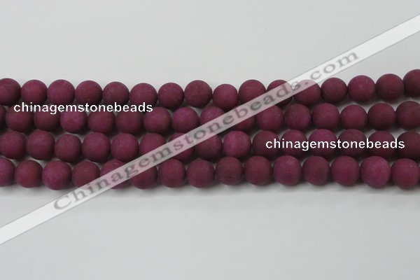 CCN2485 15.5 inches 12mm round matte candy jade beads wholesale