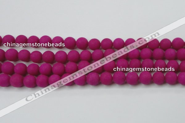 CCN2504 15.5 inches 14mm round matte candy jade beads wholesale