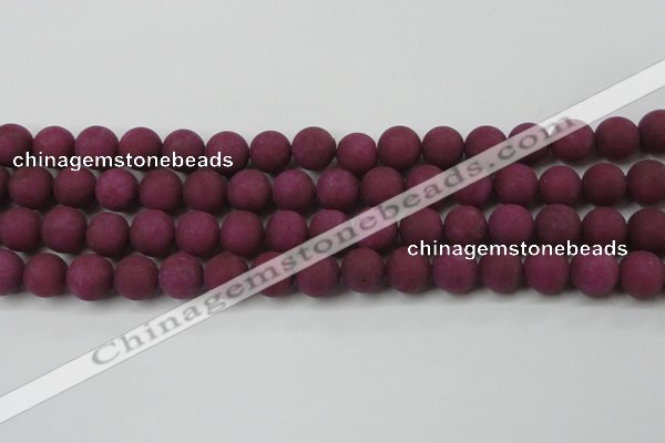 CCN2505 15.5 inches 14mm round matte candy jade beads wholesale