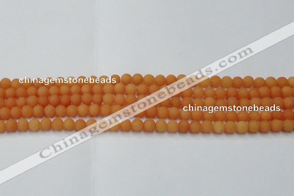 CCN2515 15.5 inches 4mm round matte candy jade beads wholesale