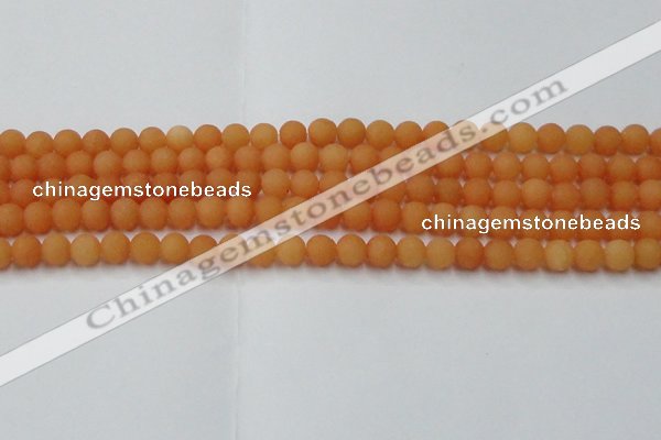 CCN2516 15.5 inches 6mm round matte candy jade beads wholesale