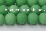 CCN2540 15.5 inches 12mm round matte candy jade beads wholesale