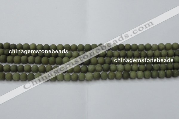 CCN2543 15.5 inches 4mm round matte candy jade beads wholesale