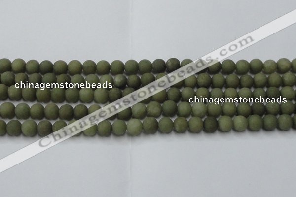 CCN2545 15.5 inches 8mm round matte candy jade beads wholesale