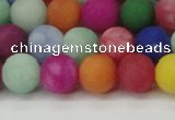 CCN2554 15.5 inches 10mm round mixed color matte candy jade beads