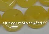 CCN260 15.5 inches 25mm faceted coin candy jade beads wholesale