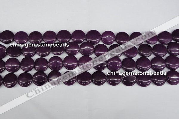 CCN2605 15.5 inches 18mm flat round candy jade beads wholesale