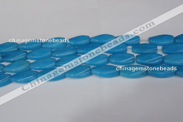 CCN2622 15.5 inches 15*30mm twisted rectangle candy jade beads