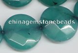 CCN263 15.5 inches 25mm faceted coin candy jade beads wholesale