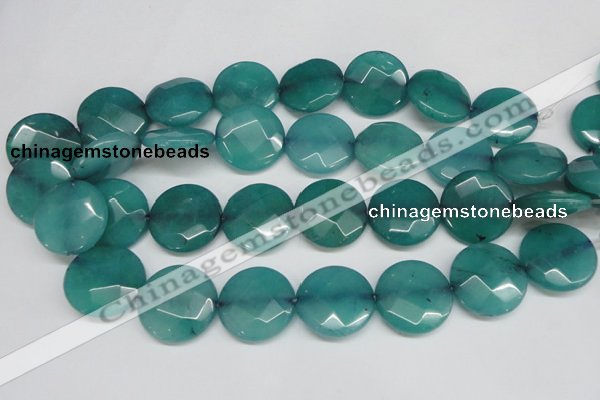 CCN263 15.5 inches 25mm faceted coin candy jade beads wholesale