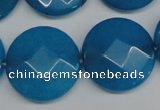 CCN265 15.5 inches 25mm faceted coin candy jade beads wholesale