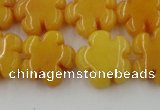 CCN2663 15.5 inches 16mm carved flower candy jade beads wholesale