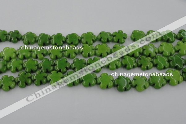 CCN2666 15.5 inches 16mm carved flower candy jade beads wholesale