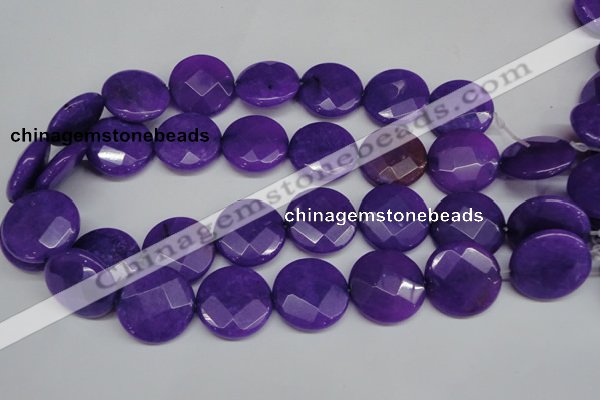 CCN267 15.5 inches 25mm faceted coin candy jade beads wholesale