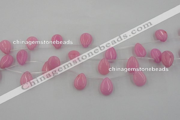 CCN2675 Top-drilled 13*18mm flat teardrop candy jade beads