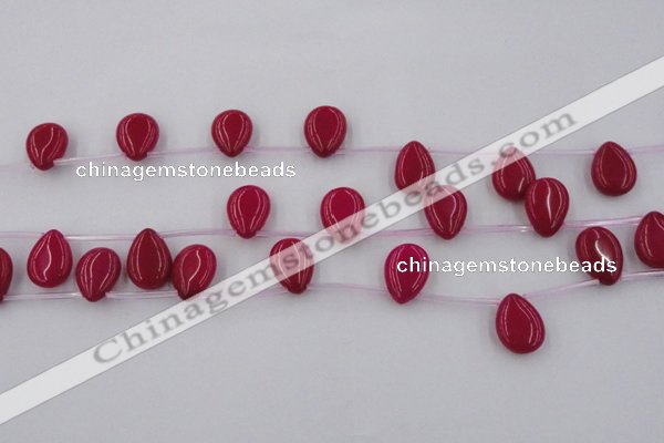 CCN2676 Top-drilled 13*18mm flat teardrop candy jade beads