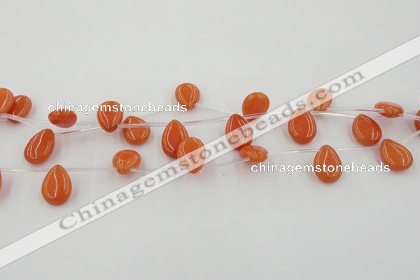 CCN2679 Top-drilled 13*18mm flat teardrop candy jade beads