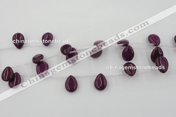 CCN2680 Top-drilled 13*18mm flat teardrop candy jade beads