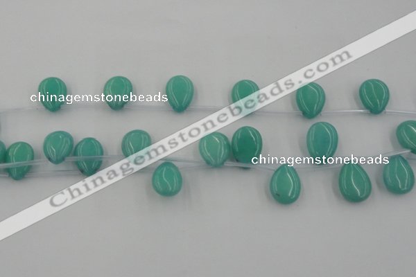 CCN2683 Top-drilled 13*18mm flat teardrop candy jade beads