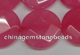 CCN269 15.5 inches 25mm faceted coin candy jade beads wholesale