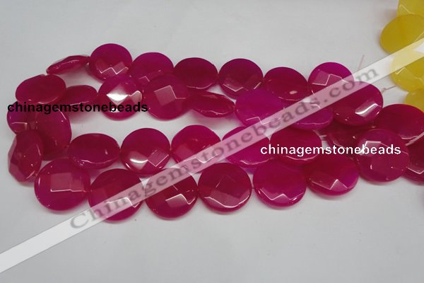 CCN270 15.5 inches 25mm faceted coin candy jade beads wholesale