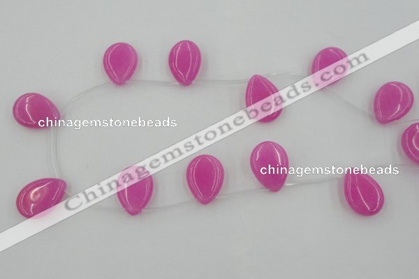 CCN2700 Top-drilled 18*25mm flat teardrop candy jade beads