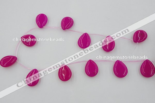 CCN2701 Top-drilled 18*25mm flat teardrop candy jade beads