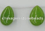 CCN2702 Top-drilled 18*25mm flat teardrop candy jade beads