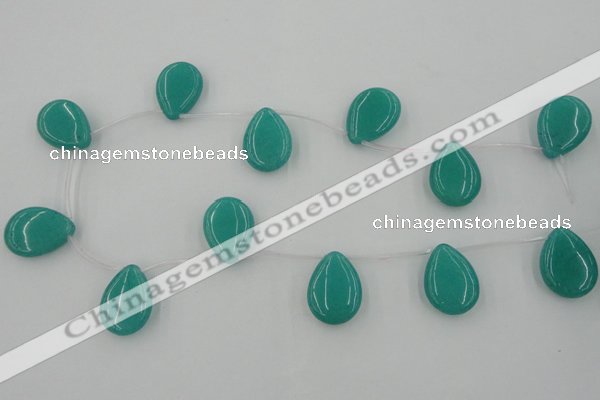 CCN2703 Top-drilled 18*25mm flat teardrop candy jade beads