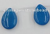 CCN2710 Top-drilled 18*25mm flat teardrop candy jade beads