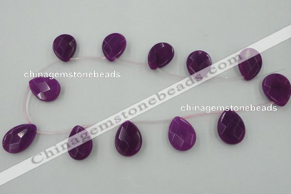 CCN2717 Top-drilled 18*25mm briolette candy jade beads wholesale