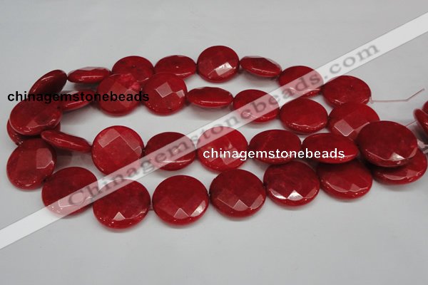 CCN272 15.5 inches 25mm faceted coin candy jade beads wholesale