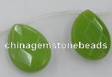 CCN2721 Top-drilled 18*25mm briolette candy jade beads wholesale