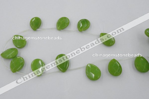 CCN2721 Top-drilled 18*25mm briolette candy jade beads wholesale