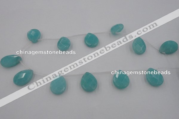 CCN2722 Top-drilled 18*25mm briolette candy jade beads wholesale