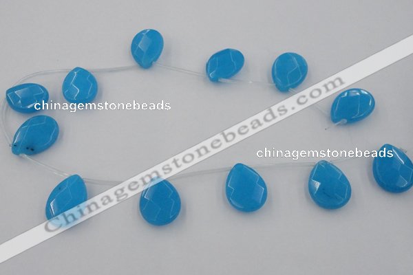 CCN2723 Top-drilled 18*25mm briolette candy jade beads wholesale