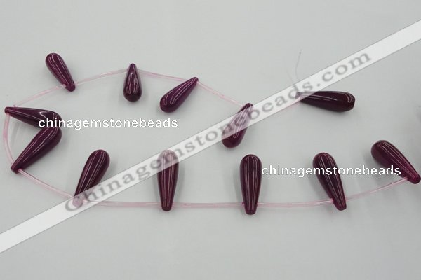 CCN2732 Top-drilled 10*30mm teardrop candy jade beads wholesale