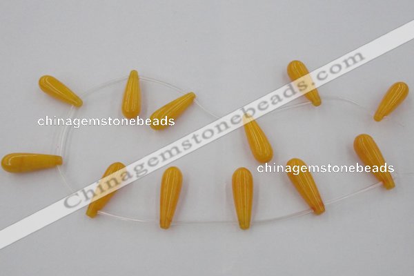 CCN2735 Top-drilled 10*30mm teardrop candy jade beads wholesale