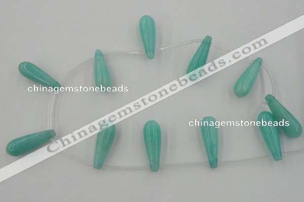 CCN2737 Top-drilled 10*30mm teardrop candy jade beads wholesale