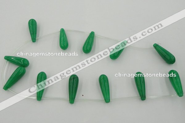 CCN2739 Top-drilled 10*30mm teardrop candy jade beads wholesale