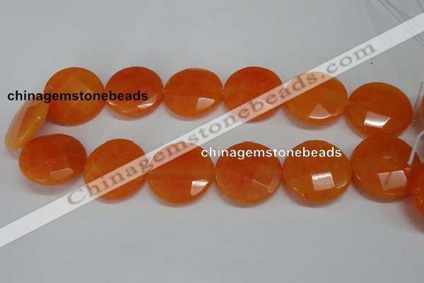 CCN281 15.5 inches 30mm faceted coin candy jade beads wholesale